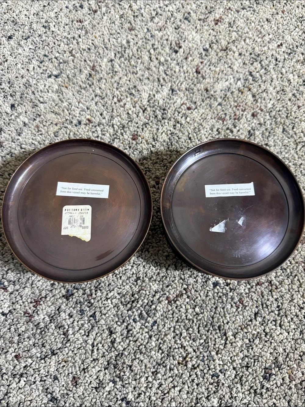 Pottery Barn Copper Decorative Bowls Candle Holders Acorn Accents 2014/2015